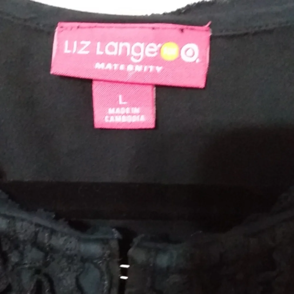 Liz Lange Maternity Shirt Sz L Black - Picture 3 of 4